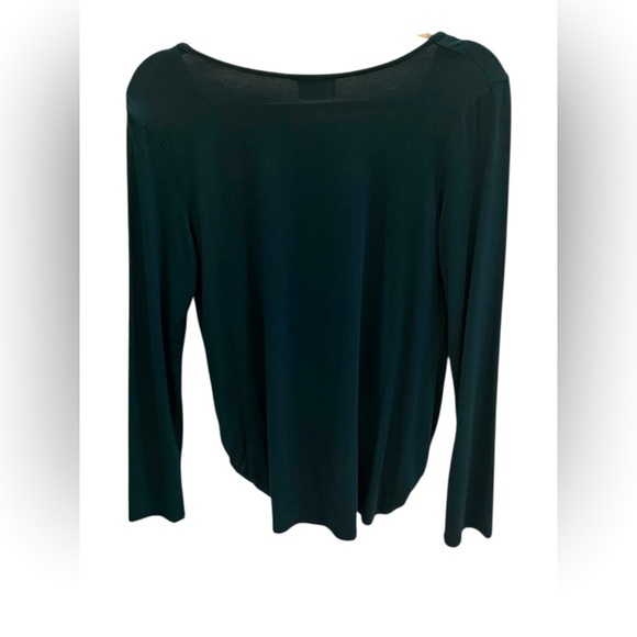 Everly Emerald Green Faux Cross Front Long Sleeve Top Size Medium New - Picture 2 of 4